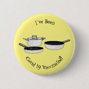 Cookware sets cartoon illustration button