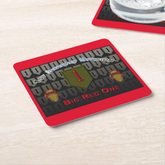 Cool 1. Infanterieabteilung Rechteckiger Pappuntersetzer (angewinkelt)