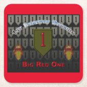 Cool 1. Infanterieabteilung Rechteckiger Pappuntersetzer (Vorderseite)