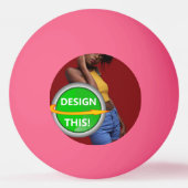 COOL! 1 Star Ping Pong Ball - Rosa - Benutzerdefin Tischtennisball (Vorderseite)