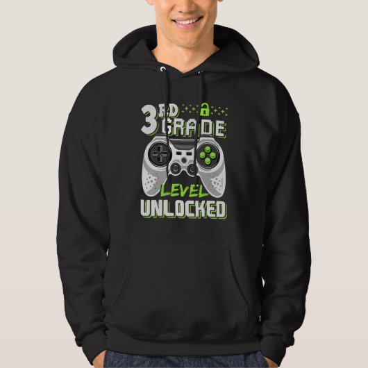 Cool 3rd Grade Level Unlocked Video Game Back To S Hoodie (Vorderseite)