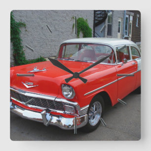 Cool 56 Chevy Options Wall Clock Quadratische Wanduhr