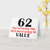 COOL 62 YEARS OLD BIRTHDAY DESIGNS KARTE (Gelbe Blume)