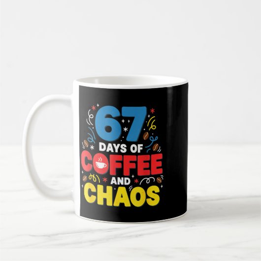 Cool 67 Days Of Coffee Teacher Retro Vibes School Kaffeetasse (Links)