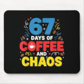 Cool 67 Days Of Coffee Teacher Retro Vibes School  Mousepad (Vorne)