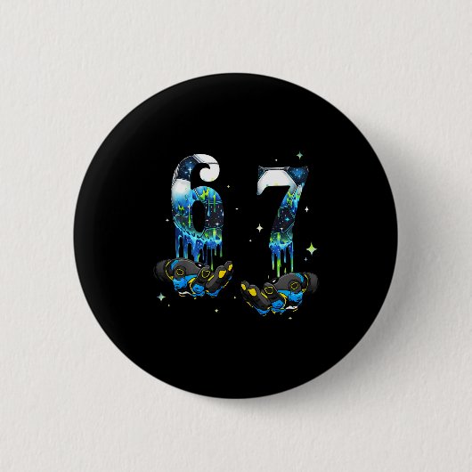 Cool 67 Six Seven Meme Fußball Drip Jungen K Button (Vorderseite)