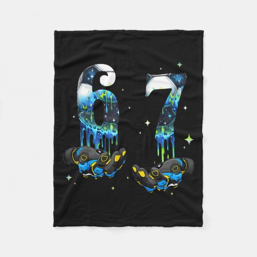 Cool 67 Six Seven Meme Fußball Drip Jungen K Fleecedecke (Vorderseite)