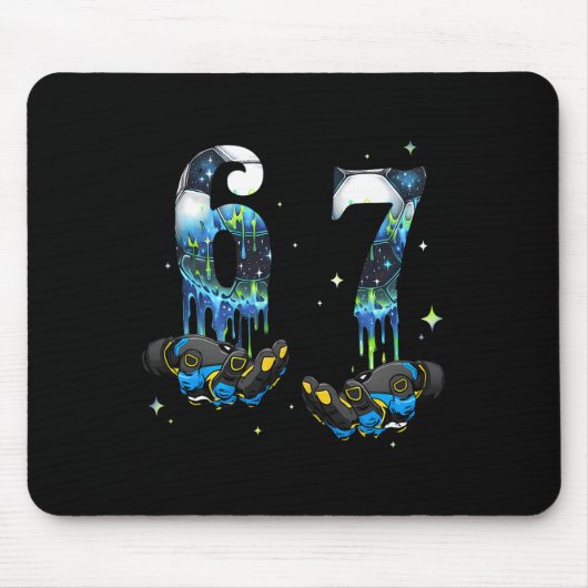 Cool 67 Six Seven Meme Fußball Drip Jungen K Mousepad (Vorne)