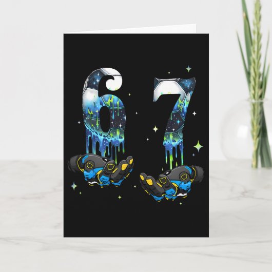 Cool 67 Six Seven Meme Fußball Footbyll Drip Junge Karte (Vorderseite)