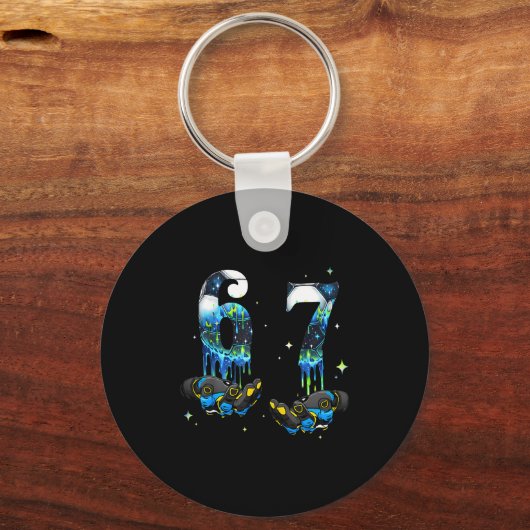 Cool 67 Six Seven Meme Soccer Football Drip Boys K Schlüsselanhänger (Vorderseite)