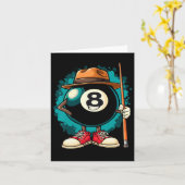 Cool 8 Ball Character Funny Billiards Karte (Gelbe Blume)