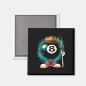 Cool 8 Ball Character Funny Billiards Magnet (Vorderseite/Rückseite)