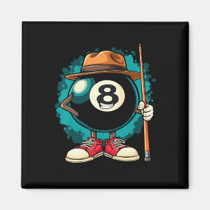 Cool 8 Ball Character Funny Billiards Magnet