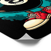 Cool 8 Ball Character Funny Billiards Poster (Ecke)