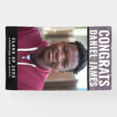 Cool Abschluss Glückwunsch Foto Lila Brick 2023 Banner (Horizontal)