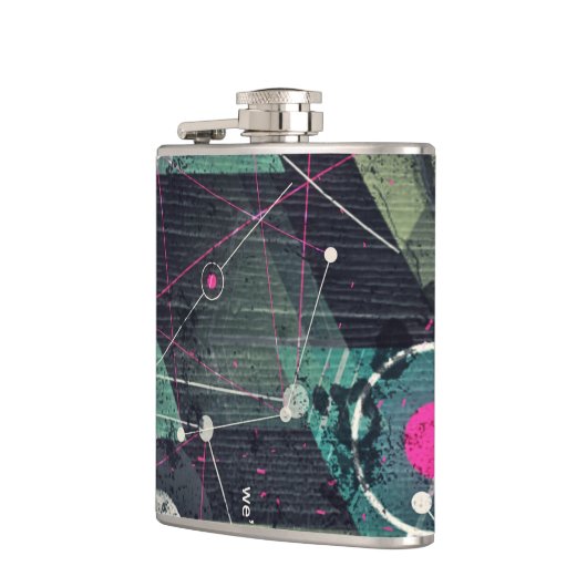 Cool Abstract Digital Graffiti Art Geometic Flachmann (Links)