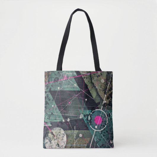 Cool Abstract Digital Graffiti Art Geometic Tasche (Vorderseite)