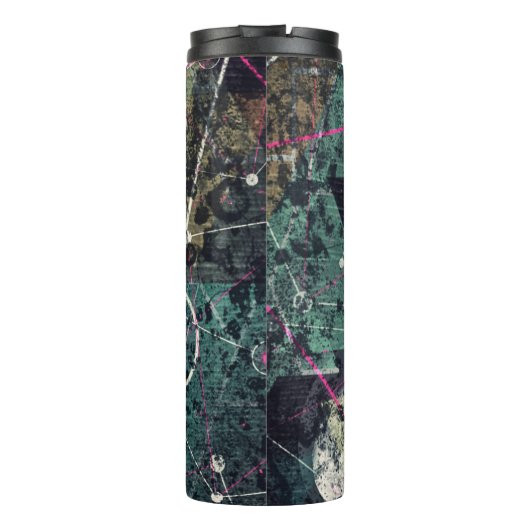 Cool Abstract Digital Graffiti Art Geometic Thermosbecher (Rückseite)