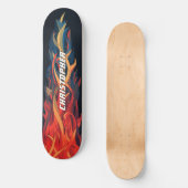 Cool Abstract Fire Flame Orange Blue Skateboard (Vorderseite)