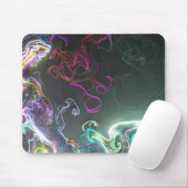 Cool Abstract Neon Liquid Art Black Mousepad (Mit Mouse)