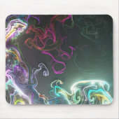 Cool Abstract Neon Liquid Art Black Mousepad (Vorne)