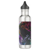 Cool Abstract Neon Liquid Art Black Personalised Edelstahlflasche (Links)
