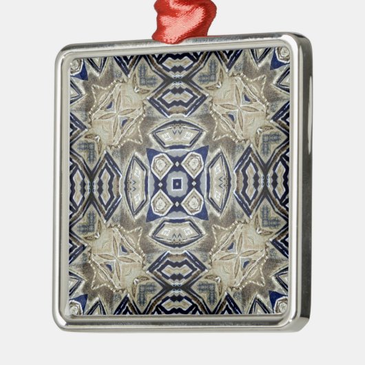 Cool Abstrakt Silbernes Ornament (Links)