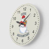 Cool Accountant Snowman Große Wanduhr (Winkel)