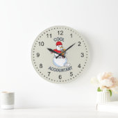 Cool Accountant Snowman Große Wanduhr (Zuhause)