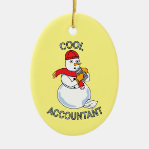 Cool Accountant Snowman Keramik Ornament