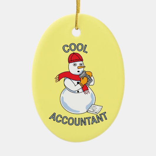 Cool Accountant Snowman Keramik Ornament (Vorne)