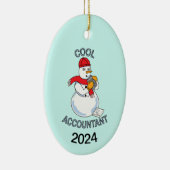 Cool Accountant Snowman Keramik Ornament (Rechts)