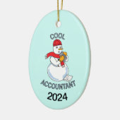 Cool Accountant Snowman Keramik Ornament (Links)
