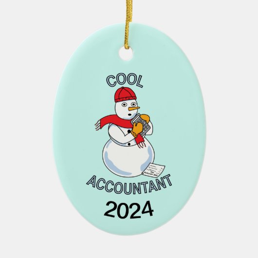 Cool Accountant Snowman Keramik Ornament (Vorne)