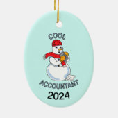Cool Accountant Snowman Keramik Ornament (Hinten)