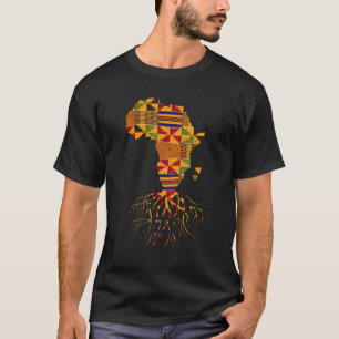 Cool Afrika Karte Traditionelles Kente Tuch Afrika T-Shirt