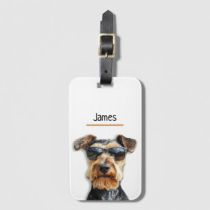 Cool Airedale Terrier "James Custom" Gepäckanhänger