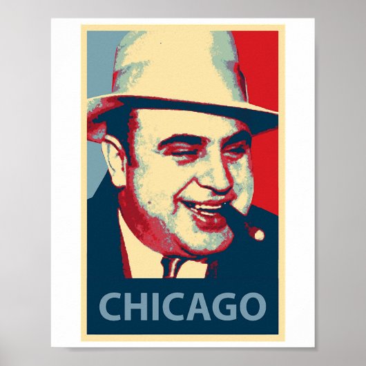 Cool Al Capone Italian Gangster Chicago Hope Óbámá Poster (Vorne)