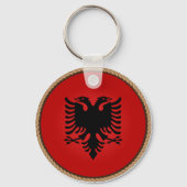 Cool Albania Flag Seal Schlüsselanhänger (Vorderseite)