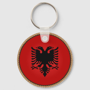 Cool Albania Flag Seal Schlüsselanhänger