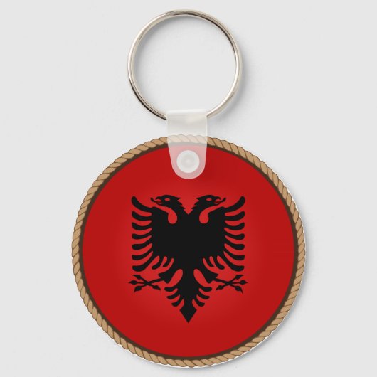 Cool Albania Flag Seal Schlüsselanhänger (Vorderseite)