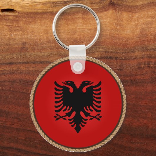 Cool Albania Flag Seal Schlüsselanhänger (Vorderseite)