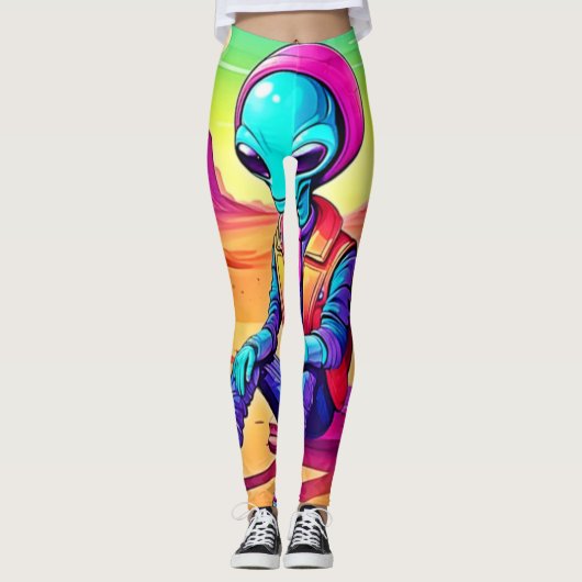 Cool Alien Desert Chillin Leggings (Vorderseite)