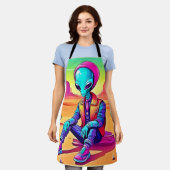 Cool Alien Desert Chillin Schürze (Getragen)