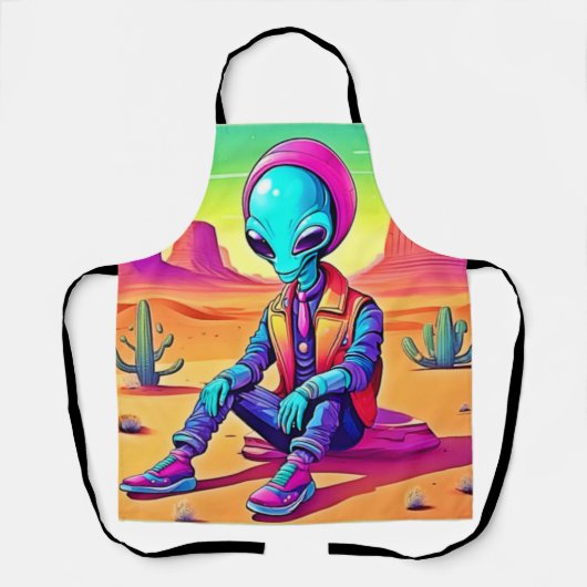 Cool Alien Desert Chillin Schürze (Vorderseite)