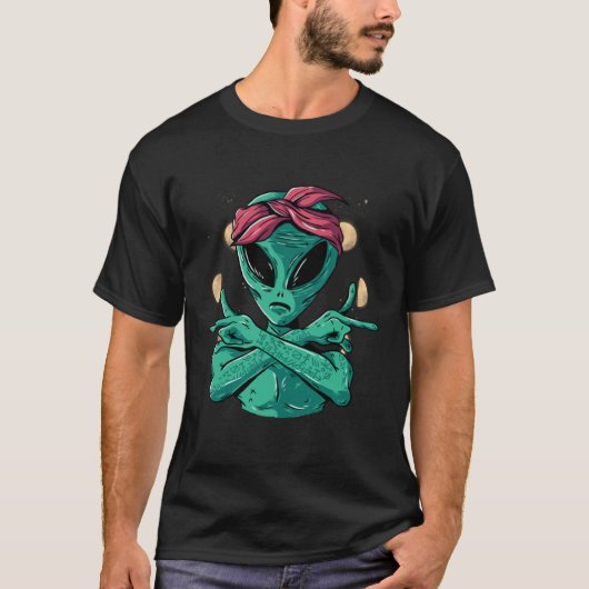 Cool Alien For UFO and Alien Believers T-Shirt (Vorderseite)
