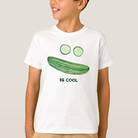 COOL als Cucumber Funny Watercolor Face T-Shirt (Vorderseite)
