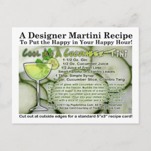 Cool als Cucumber Martini Rezept Postkarte