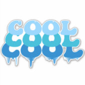 Cool als Eis, Schmelzblauer Spaß Aufkleber (Vorderseite)