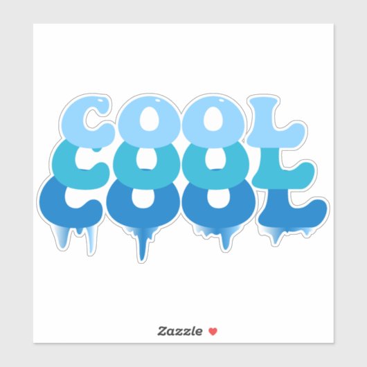 Cool als Eis, Schmelzblauer Spaß Aufkleber (Blatt)